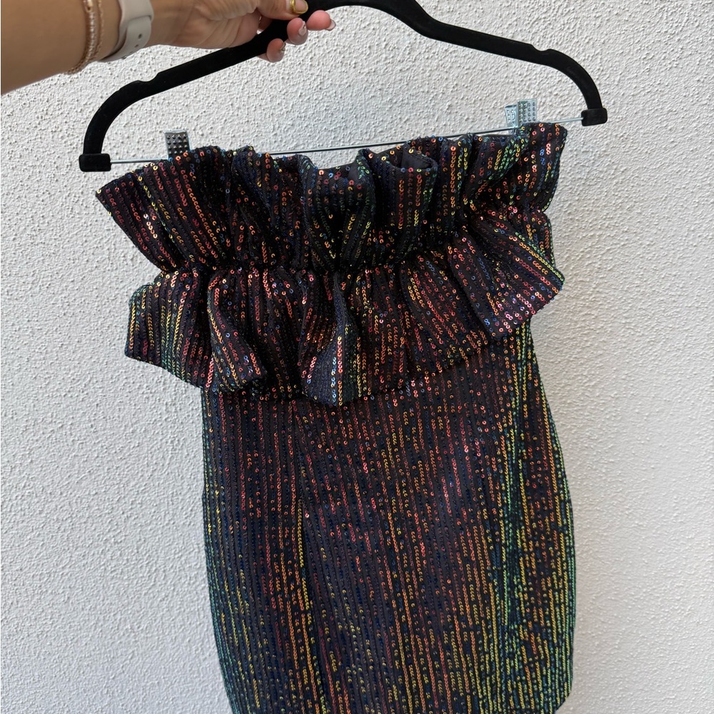 Sequin Strapless Dress - Multicolor - image 3
